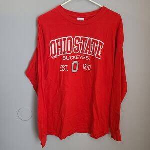 Ohio state  Buckeyes  red long sleeve Gildan  size L no holes no stains